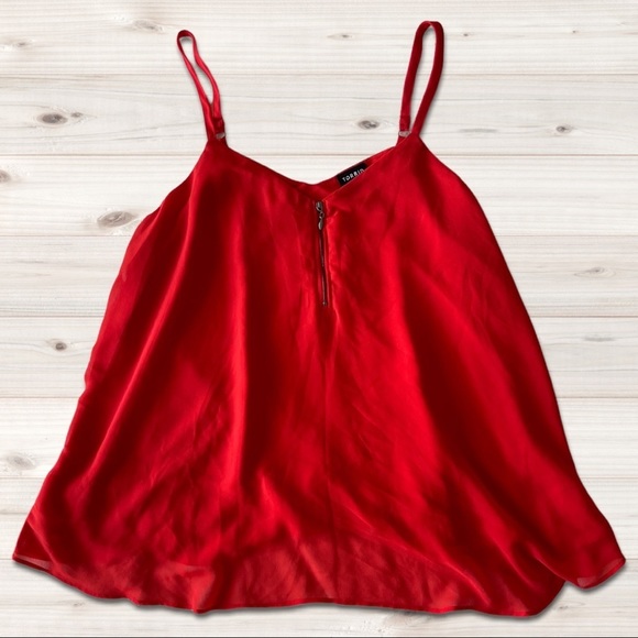 torrid Tops - Torrid Plus-Size Vibrant Red Swing Tank with Front Zip | Torrid Size 00 (M/L)